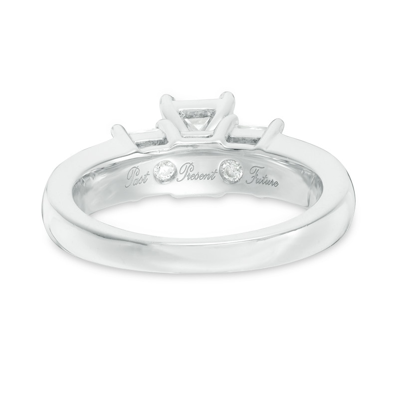 Main Image 3 of Previously Owned - 3 CT. T.W. Princess-Cut Diamond Three Stone Bridal Set in 14K White Gold