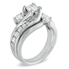 Thumbnail Image 2 of Previously Owned 1-1/2 CT. T.W. Diamond Three Stone Soldered Bridal Set in 14K White Gold