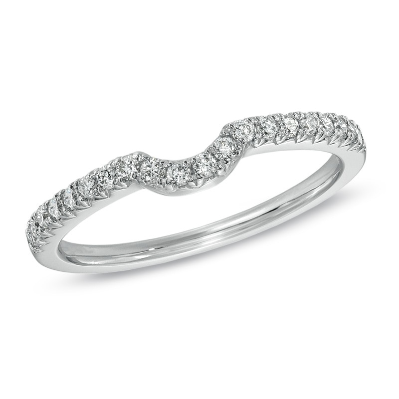 Main Image 1 of Previously Owned - For Eternity 1/4 CT. T.W. Diamond Contour Wedding Band in 14K White Gold