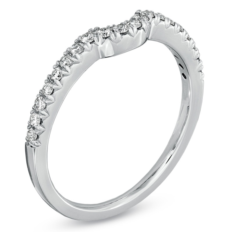 Main Image 2 of Previously Owned - For Eternity 1/4 CT. T.W. Diamond Contour Wedding Band in 14K White Gold