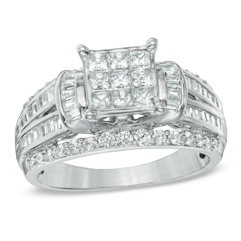 princess cut composite diamond ring