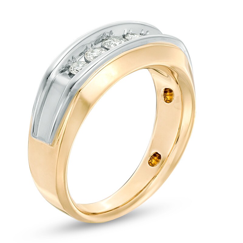 Main Image 2 of Previously Owned - 1/2 CT. T.W. Diamond Five Stone Anniversary Band in 10K Two-Tone Gold