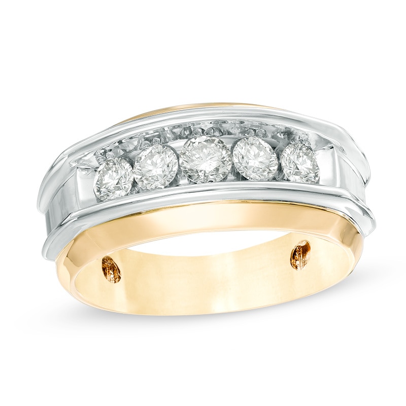 Previously Owned - 1 CT. T.W. Diamond Five Stone Anniversary Band in 10K Two-Tone Gold