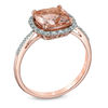 Thumbnail Image 2 of Previously Owned - 8.0mm Cushion-Cut Morganite and 1/8 CT. T.W. Diamond Frame Ring in 10K Rose Gold