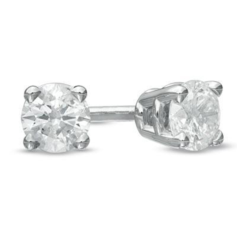 Previously Owned - 1/4 CT. T.W. Diamond Solitaire Stud Earrings in 14K White Gold