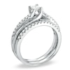 Thumbnail Image 1 of Previously Owned - 1/2 CT. T.W. Princess-Cut Diamond Bridal Set in 14K White Gold