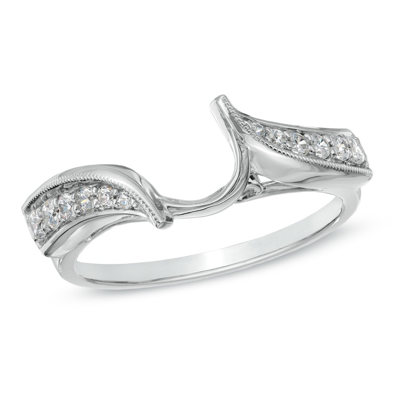 Previously Owned - 1/4 CT. T.W. Diamond Vintage-Style Solitaire Enhancer in 14K White Gold
