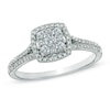 Thumbnail Image 0 of Previously Owned - 1/2 CT. T.W. Diamond Square Cluster Engagement Ring in 10K White Gold
