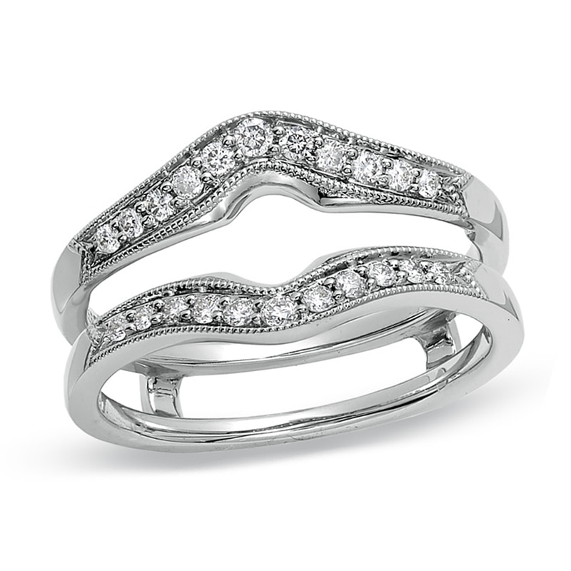 Main Image 1 of Previously Owned - 1/4 CT. T.W. Diamond Contour Vintage-Style Solitaire Enhancer in 14K White Gold