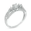 Thumbnail Image 2 of Previously Owned - 1/2 CT. T.W. Princess-Cut Diamond Three Stone Engagement Ring in 14K White Gold (I/SI2)