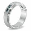 Thumbnail Image 1 of Previously Owned - Men's 1/2 CT. T.W. Enhanced Blue and White Diamond Anniversary Band in Sterling Silver