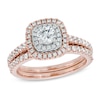 Thumbnail Image 0 of Previously Owned - 1 CT. T.W. Diamond Double Frame Bridal Set in 14K Rose Gold