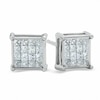 Thumbnail Image 0 of Previously Owned - 1/2 CT. T.W. Square-Cut Diamond Fashion Earrings in 14K White Gold