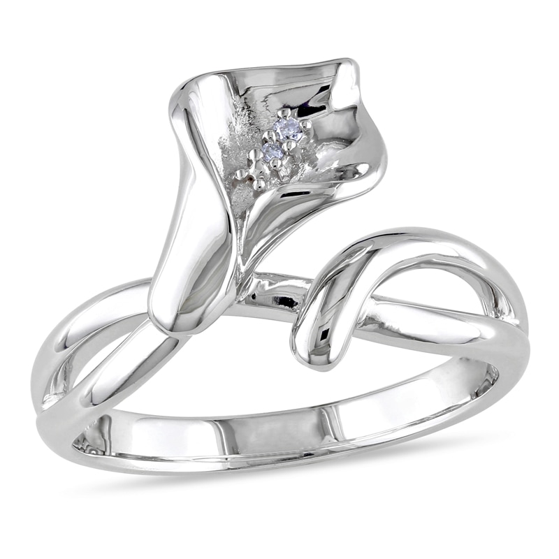Previously Owned - Diamond Accent Calla Lily Ring in Sterling Silver
