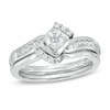 Thumbnail Image 0 of Previously Owned - 1/2 CT. T.W. Diamond Tri-Sides Bridal Set in 10K White Gold