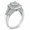 Thumbnail Image 1 of Previously Owned - 1 CT. T.W. Princess-Cut Quad Diamond Frame Split Shank Ring in 14K White Gold