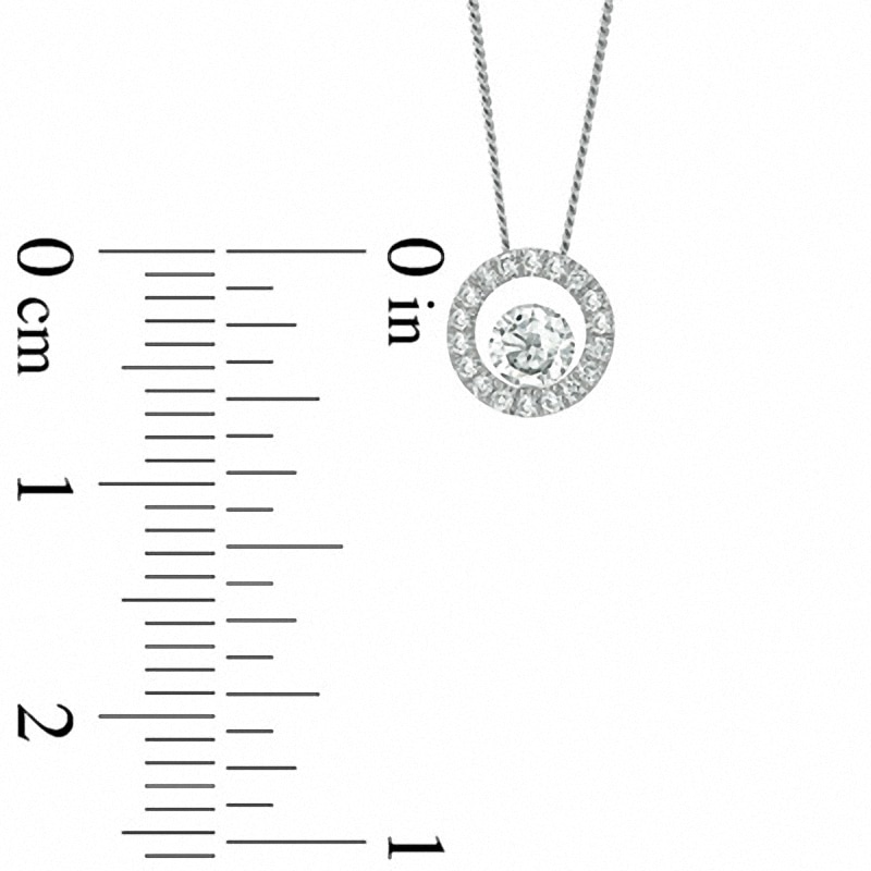 Main Image 2 of Previously Owned - 1/4 CT. T.W. Diamond Circle Pendant in 14K White Gold (I/I2) - 17&quot;