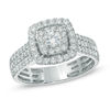 Thumbnail Image 0 of Previously Owned - 1 CT. T.W. Diamond Double Frame Triple Row Engagement Ring in 14K White Gold