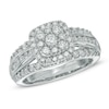 Thumbnail Image 1 of Previously Owned - 1-1/4 CT. T.W. Diamond Cluster Frame Engagement Ring in 14K White Gold