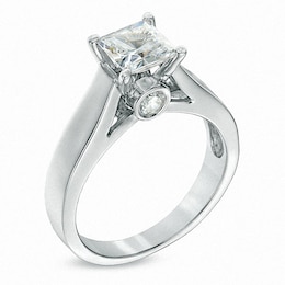 Previously Owned - 1-1/5 CT. T.W.  Princess-Cut Diamond Engagement Ring in 14K White Gold (J/I2)