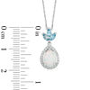 Thumbnail Image 2 of Previously Owned - Pear-Shaped Lab-Created Opal, Blue Topaz and White Sapphire Pendant in Sterling Silver