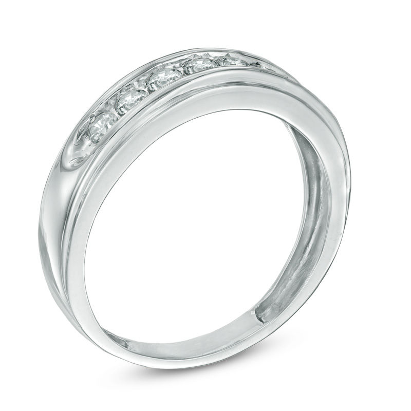 Main Image 2 of Previously Owned - Men's 1/2 CT. T.W. Diamond Comfort Fit Band in 10K White Gold