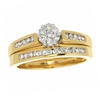 Thumbnail Image 0 of Previously Owned - 1 CT. T.W. Diamond Flower Bridal Set in 10K Gold