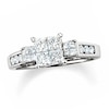 Thumbnail Image 1 of Previously Owned - 1 CT. T.W. Quad Princess-Cut Diamond Three Stone Ring in 14K White Gold