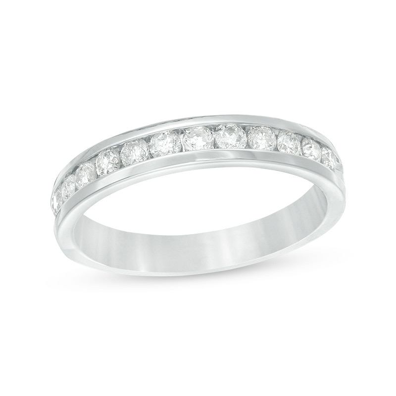 Main Image 1 of Previously Owned - 1/2 CT. T.W. Diamond Channel Band in 14K White Gold