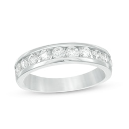 Previously Owned - 1 CT. T.W. Diamond Channel Band in 14K White Gold