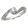 Thumbnail Image 1 of Previously Owned - 1/4 CT. T.W. Diamond Bypass Bridal Set in 10K White Gold