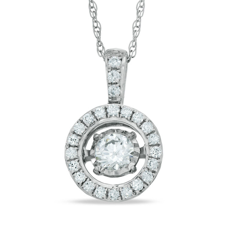 Main Image 1 of Previously Owned - 1/3 CT. T.W. Diamond Frame Pendant in 10K White Gold