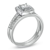 Thumbnail Image 1 of Previously Owned - 3/4 CT. T.W. Princess-Cut Diamond Framed Bridal Set in 14K White Gold