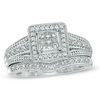 Thumbnail Image 1 of Previously Owned - 3/8 CT. T.W. Princess-Cut Composite Diamond Frame Bridal Set in 10K White Gold