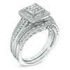 Thumbnail Image 2 of Previously Owned - 3/8 CT. T.W. Princess-Cut Composite Diamond Frame Bridal Set in 10K White Gold