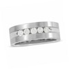 Thumbnail Image 1 of Previously Owned - Men's 1/2 CT. T.W. Diamond Five Stone Brushed Band in 14K White Gold