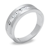 Thumbnail Image 2 of Previously Owned - Men's 1/2 CT. T.W. Diamond Five Stone Brushed Band in 14K White Gold