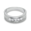 Thumbnail Image 3 of Previously Owned - Men's 1/2 CT. T.W. Diamond Five Stone Brushed Band in 14K White Gold