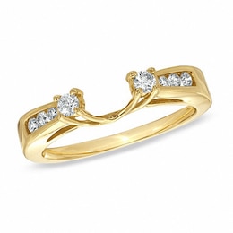 Previously Owned - 1/4 CT. T.W. Diamond Solitaire Wrap with Channel Set Diamonds in 14K Gold