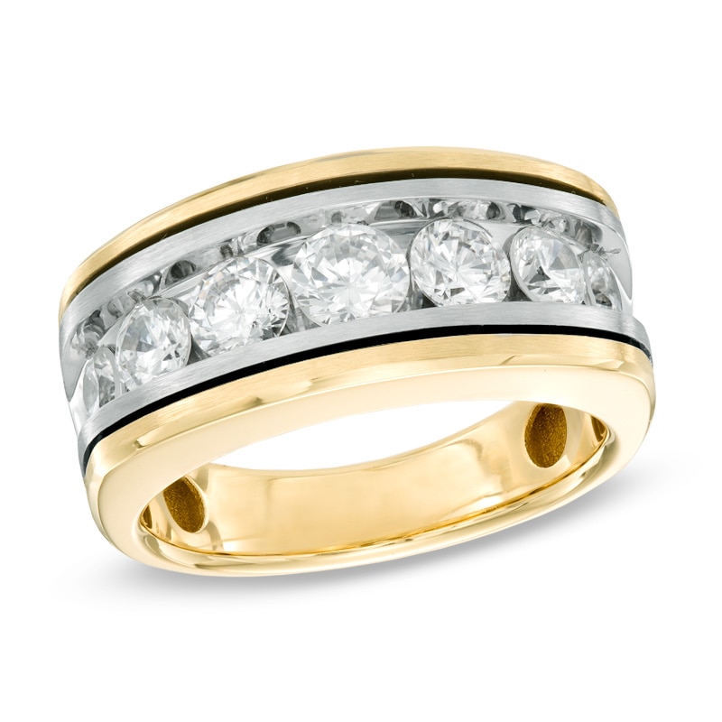 Previously Owned - Men's 2 CT. T.W. Diamond Wedding Band in  10K Two-Tone Gold