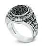 Thumbnail Image 2 of Previously Owned - Legendary™ Men's Black Spinel Intrecciato Signet Ring in Sterling Silver