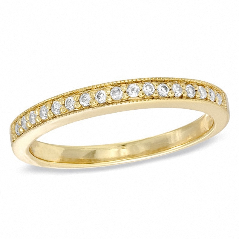 Main Image 1 of Previously Owned - 1/6 CT. T.W. Diamond and Milgrain Band in 10K Gold