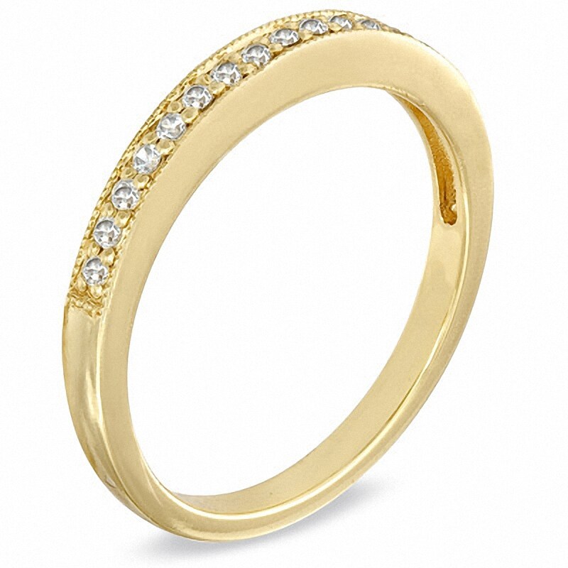 Main Image 2 of Previously Owned - 1/6 CT. T.W. Diamond and Milgrain Band in 10K Gold