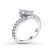 Thumbnail Image 3 of Previously Owned - Ever Us® 2 CT. T. W. Two-Stone Diamond Bypass Ring in 14K White Gold