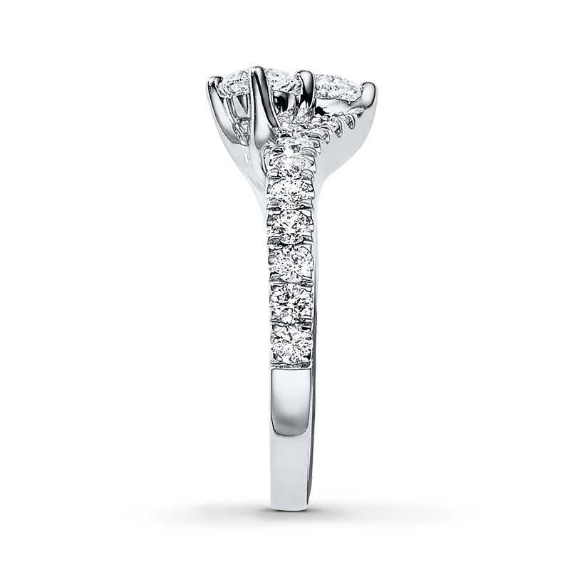 Main Image 4 of Previously Owned - Ever Us® 2 CT. T. W. Two-Stone Diamond Bypass Ring in 14K White Gold