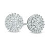Thumbnail Image 0 of Previously Owned - 1 CT. T.W. Diamond Layered Cluster Stud Earrings in 10K White Gold