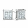 Thumbnail Image 1 of Previously Owned - 1/2 CT. T.W. Square-Cut Diamond Fashion Earrings in 14K White Gold