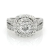 Thumbnail Image 1 of Previously Owned 2-1/5 CT. T.W. Diamond Double Frame Soldered Bridal Set in 14K White Gold