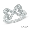 Thumbnail Image 1 of Previously Owned -  1/10 CT. T.W. Diamond Heart-Shaped Infinity Ring in Sterling Silver