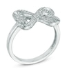 Thumbnail Image 2 of Previously Owned -  1/10 CT. T.W. Diamond Heart-Shaped Infinity Ring in Sterling Silver